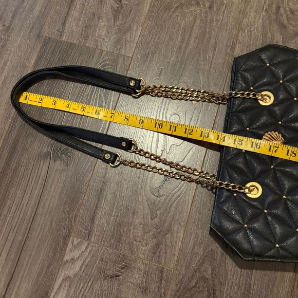 Vintage purse Victorian coffin style purse quilted black leather goth dark - Picture 14 of 14